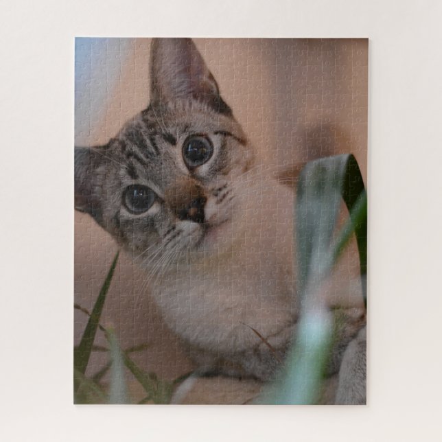Niedlich Cat Foto Portrait Puzzle (Vertikal)