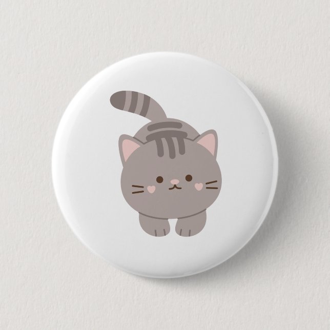 Niedlich Cat Funny Button Abzeichen (Vorderseite)