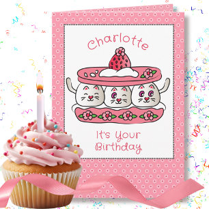 Niedlich Cat Funny Party Kitten Cartoon Geburtstag Karte