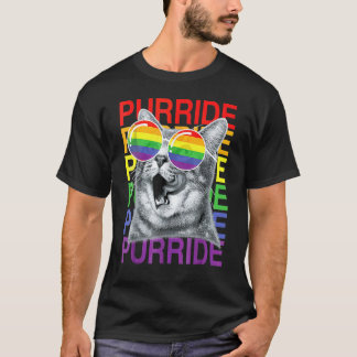 Niedlich Cat Gay Pride Month Rainbow Flag Sonnenbr T-Shirt