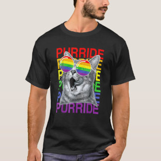 Niedlich Cat Gay Pride Month Rainbow Flag Sonnenbr T-Shirt