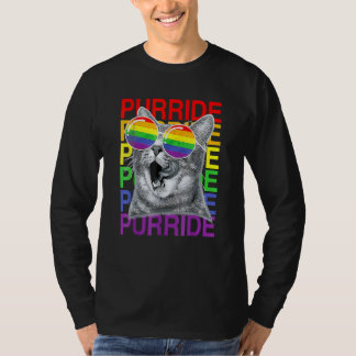 Niedlich Cat Gay Pride Month Rainbow Flag Sonnenbr T-Shirt