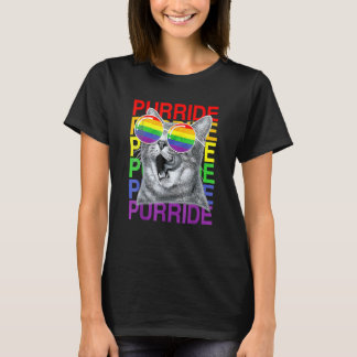 Niedlich Cat Gay Pride Month Rainbow Flag Sonnenbr T-Shirt