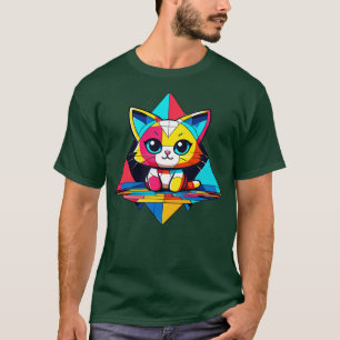 Niedlich Cat Geometric T-Shirt