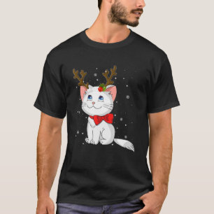 Niedlich Cat Girl Rentier Weihnachtskätzchen Übe T-Shirt