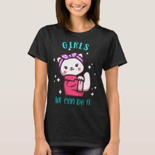 Niedlich Cat Girlie Girl Girl Starter Power Emanzi T-Shirt