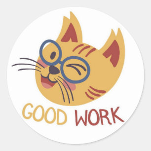 Niedlich Cat Great Job Sticker