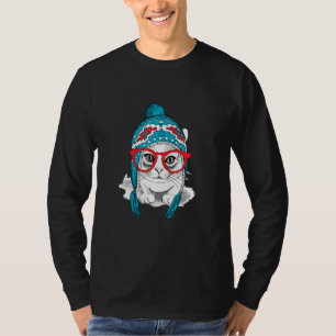 Niedlich Cat Hat Alpaca T-Shirt