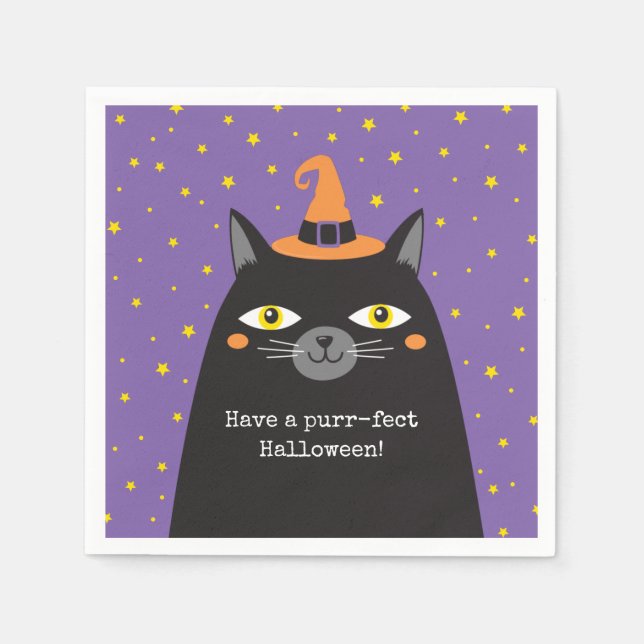 Niedlich Cat Kids Halloween-Party Paper Napkin Serviette (Vorderseite)