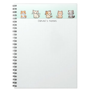 Niedlich Cat Kitten Farbverlauf Personalisiert Notizblock
