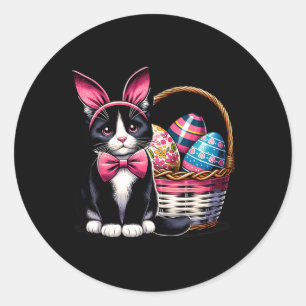 Niedlich Cat Kitty Ostertag Bunny Egg Cat Lover Wo Runder Aufkleber