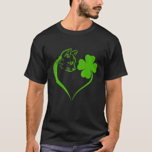 Niedlich Cat Kleeblatt Irish St Patricks Day Kitty T-Shirt