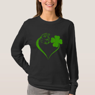 Niedlich Cat Kleeblatt Irish St Patricks Day Kitty T-Shirt