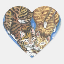 Niedlich Cat Lover Kitten Heart Art Sticker
