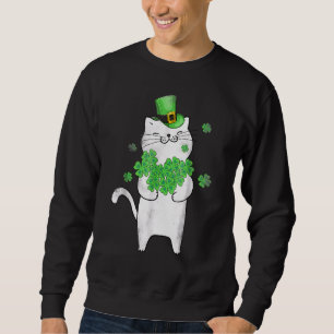 Niedlich Cat Lover Kleeblatt St Patricks Day Meowy Sweatshirt