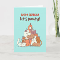 Niedlich Cat Lover Pun Let's Pawty Funny Geburtsta