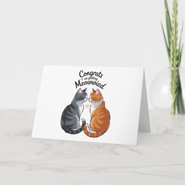 Niedlich Cat Lover Wedding Herzlichen Glückwunsch  Einladung (Vorderseite)