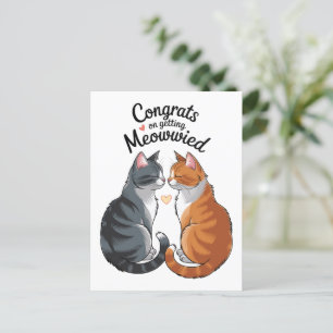 Niedlich Cat Lover Wedding Herzlichen Glückwunsch Postkarte