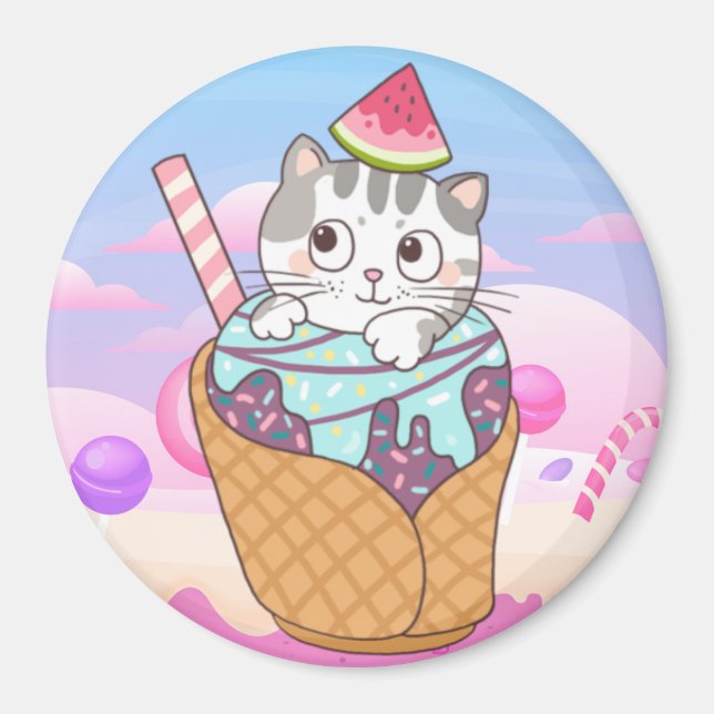 Niedlich Cat Magnet (Vorne)