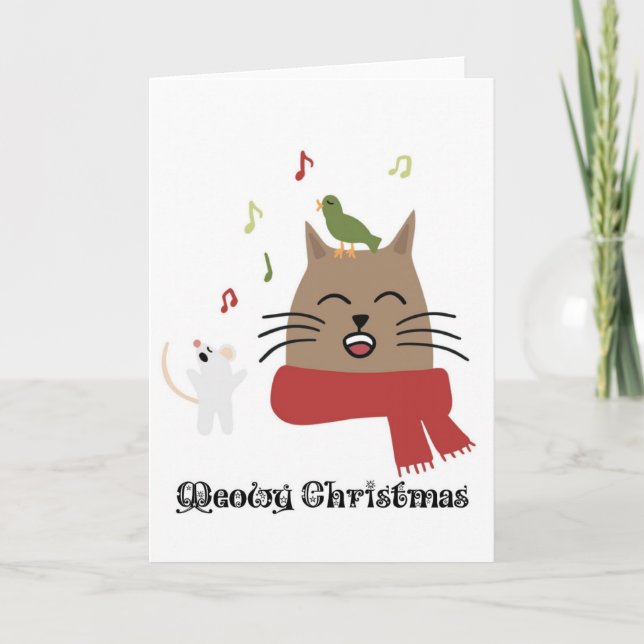 Niedlich Cat Meowy Weihnachten (Vorderseite)