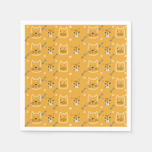 Niedlich Cat Modernes Muster Serviette