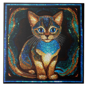 Niedlich Cat Mosaic Fliese