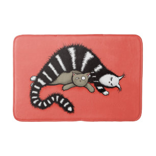 Niedlich Cat Mother Kitty Family Badematte