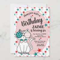 Niedlich Cat Patriotic Geburtstagsparty Stars Spri