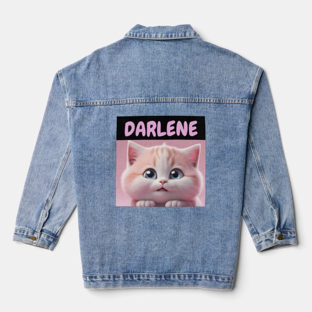NIEDLICH CAT PERSONALISIERT Denim Jean Jacket Jeansjacke (Rückseite)