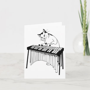 Niedlich Cat Playing Schlagzeug Musical Xylophone Karte