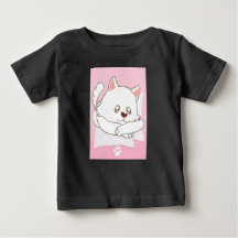 Niedlich Cat Print Baby T - Shirt