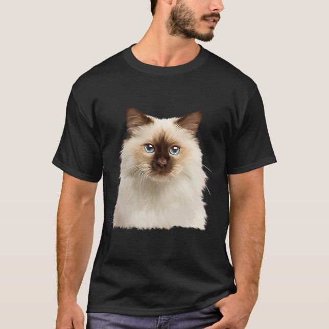 Niedlich Cat Ragdoll Cat Face T-Shirt (Vorderseite)