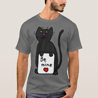Niedlich Cat sagt "Sei mein" auf Valentinstag T-Shirt