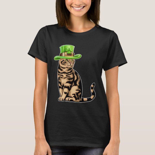 Niedlich Cat Saint Patrick Day Happy St Kitten Day T-Shirt (Vorderseite)
