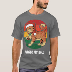 Niedlich Cat Santa Claus Retro Vintag Sunset Happy T-Shirt