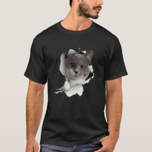 Niedlich Cat Torn Cloth Cat Kitten T-Shirt