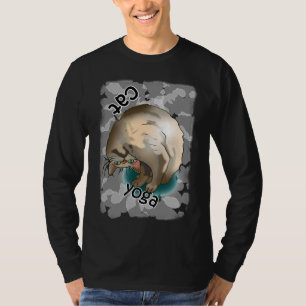 Niedlich Cat Yoga Neck Stretch T-Shirt