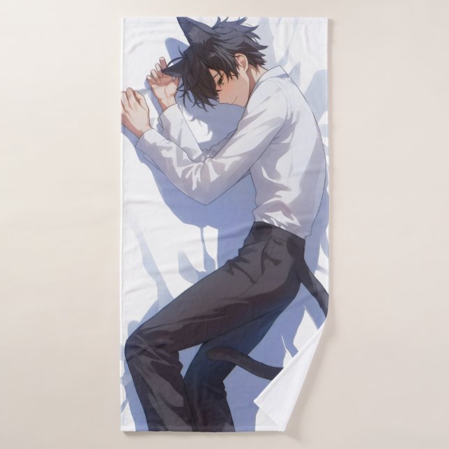 Niedlich Catboy Anime Badehandtuch (Badehandtuch)