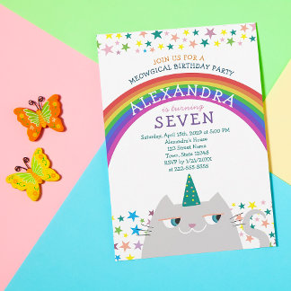 Niedlich Caticorn Geburtstag Einladung