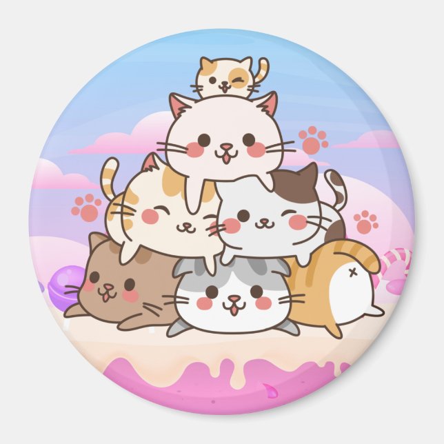 Niedlich Cats Magnet (Vorne)