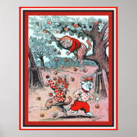 Niedlich Cats Picking Apples Vintag Louis Wain