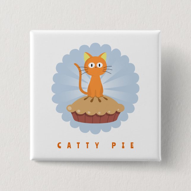 Niedlich Catty Pie Cat Lover Button (Vorderseite)