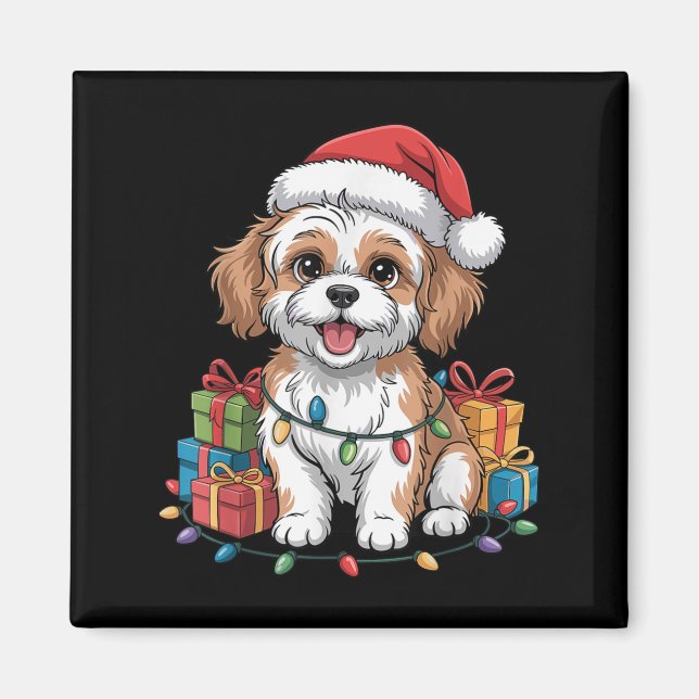 Niedlich Cavachon Weihnachts Weihnachtsdesign Funn Magnet (Vorne)