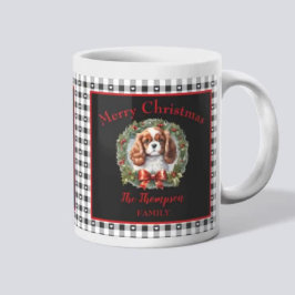 Niedlich Cavalier Charles Dog Name Gingham Weihnac Kaffeetasse