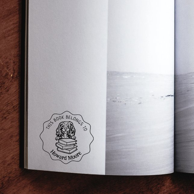 Niedlich Cavalier King Charles Dog Book Gummistempel (Von Creator hochgeladen)