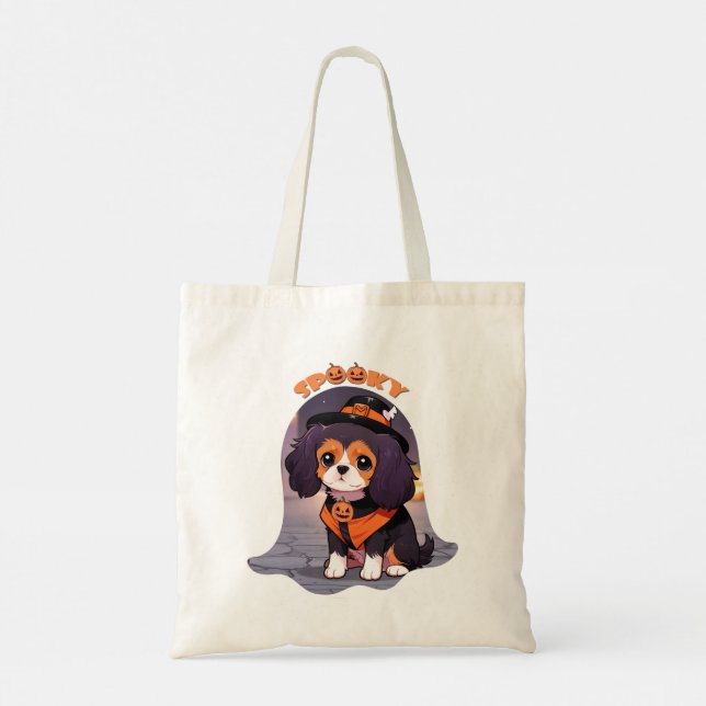 Niedlich Cavalier King Charles halloween spookoy Tragetasche (Rückseite)