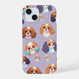 Niedlich Cavalier King Charles Pastel Pattern iPhone 15 Hülle