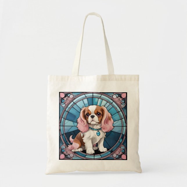 Niedlich Cavalier King Charles Pastel Stettel Glas Tragetasche (Vorne)