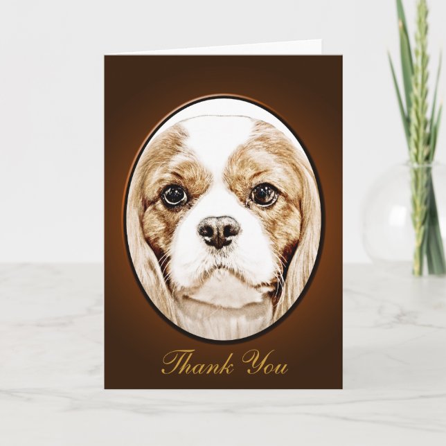 Niedlich Cavalier King Charles Spaniel Dankeskarte (Vorderseite)