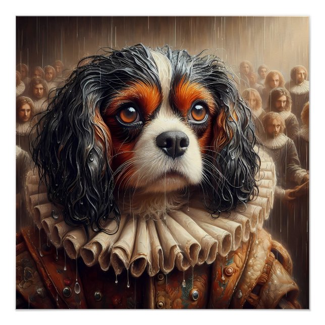 Niedlich Cavalier King Charles Spaniel Hamlet Art Poster (Vorderseite)